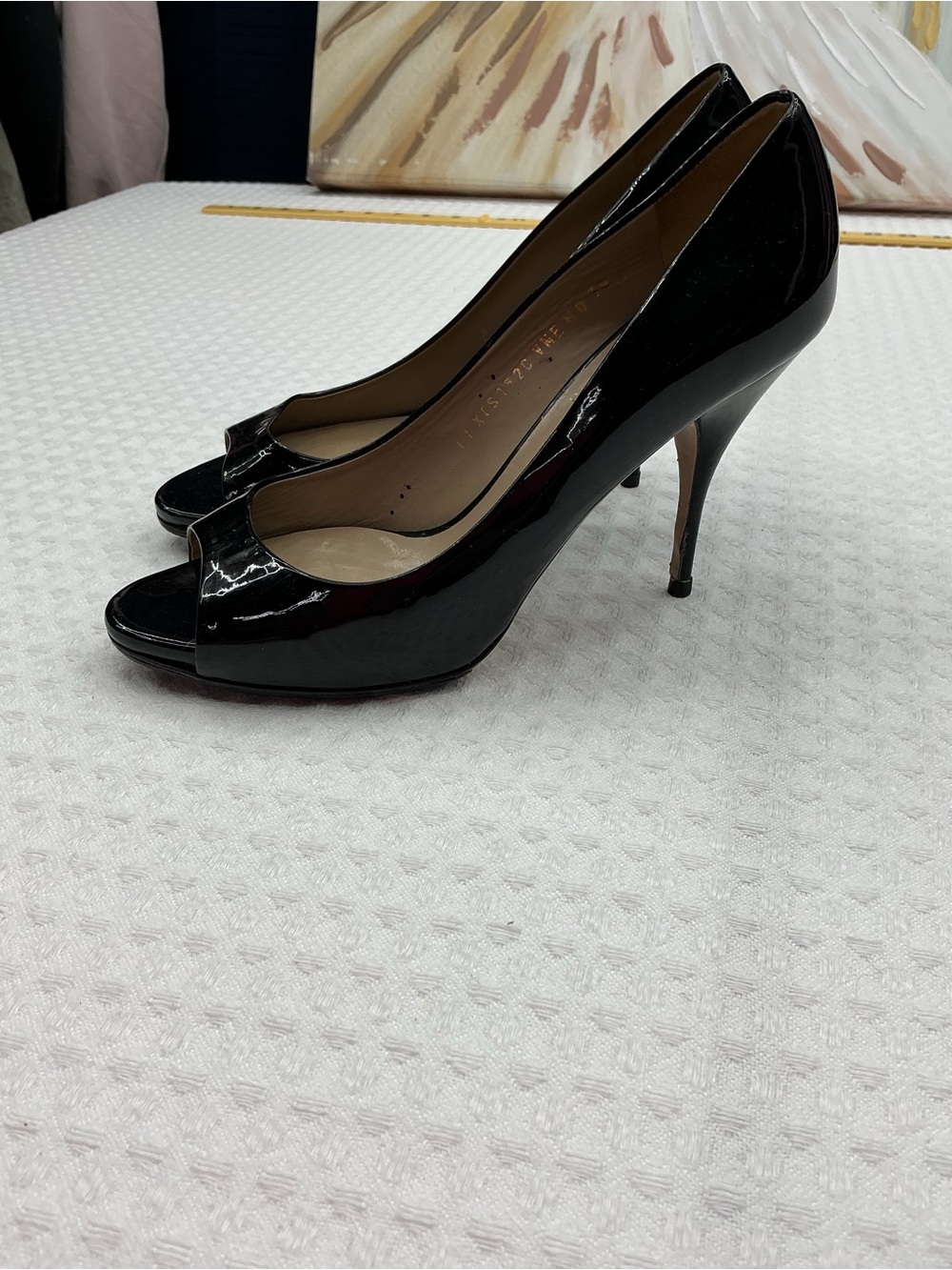 Valentino Garavani Black Patent Peep-Toe Stilettos